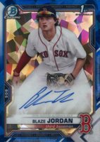 2021 Bowman Chrome Sapphire Edition Autographs #BSPABJ Blaze Jordan Baseball Card