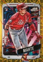 2024 Topps Chrome Cosmic #16 Noelvi Marte Gold Interstellar Refractor Baseball Card