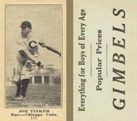 1916 Gimbels #177 Joe Tinker Baseball Card
