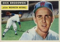 1956 Topps #157w Dick Brodowski White Back Baseball Card