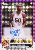 2023 Topps Chrome Topps Chrome Autographs #CGDR David Robinson Purple Geometric Basketball Card