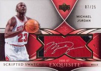 2006 Upper Deck Exquisite Collection Scripted Swatches #SS-MJ Michael Jordan Basketball Card