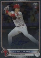 2022 Topps Chrome Rookie Autographs #RALW Luke Williams Baseball Card