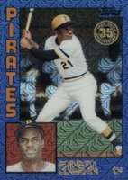 2019 Topps Silver Pack 1984 Chrome Promo  #33 Roberto Clemente Blue Refractor Baseball Card