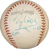 1999 Hall of Fame Autographs # Ty Cobb Ball Baseball Card
