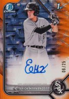 2022 Bowman Chrome Prospect Autographs #CPAEH Erick Hernandez Orange Wave Refractor Baseball Card