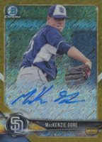 2018 Bowman Prospects Autographs Chrome #MGO MacKenzie Gore Gold Shimmer Baseball Card
