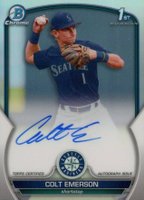 2023 Bowman Draft Chrome Prospect Autograph #CDACE Colt Emerson Refractor Baseball Card