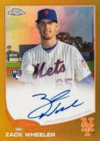 2013 Topps Chrome Rookie Autograph #ZW Zack Wheeler Gold Refractor Baseball Card