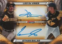 2024 Bowman's Best Dual Autographs #DADS Leo de Vries/Ethan Salas Gold Refractor Baseball Card