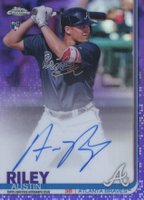 2019 Topps Chrome Rookie Autographs #RA-AR Austin Riley Purple Refractor Baseball Card