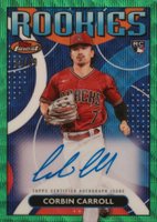 2023 Topps Finest Finest Rookies Design Variation Autographs #RDACC Corbin Carroll Green Wave Baseball Card