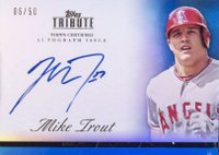 2012 Topps Tribute Autographs #MTR Mike Trout Blue Baseball Card