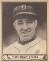 1940 Play Ball #135 Line Drive Nelson Baseball Card