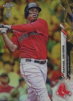 2020 Ben Baller Chrome #93 Rafael Devers Gold Refractor Baseball Card