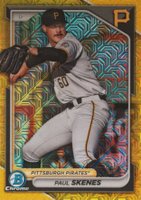 2024 Bowman Mega Box Chrome Prospects #125 Paul Skenes Yellow Refractor Baseball Card
