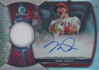 2023 Bowman Chrome Chrome Autograph Relic #BCARMT Mike Trout Baseball Card