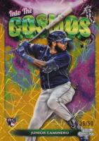 2024 Topps Chrome Cosmic Into the Cosmos #24 Junior Caminero Gold Interstellar Refractor Baseball Card