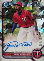 2022 Bowman Chrome Prospect Autographs #CPAYMS Yasser Mercedes Atomic Refractor Baseball Card