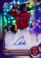 2022 Bowman Chrome Prospect Autographs #CPACRL Ceddanne Rafaela Purple Refractor Baseball Card