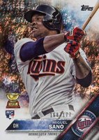 2016 Topps #78 Miguel Sano Swinging-Sparkle Foil Baseball Card