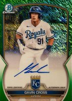 2023 Bowman Chrome Prospect Autographs #CPAGC Gavin Cross Green Shimmer Baseball Card