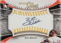 2011 In the Game Heroes and Prospects Between the Seams Autograph #BTSZW Zach Wheeler Gold Baseball Card