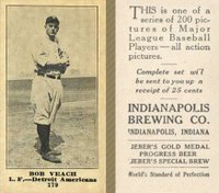 1916 Indianapolis Brewing #179 Bob Veach Baseball Card