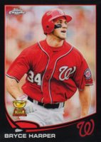 2013 Topps Chrome #220 Bryce Harper Watching Ball-Black Refractor Baseball Card