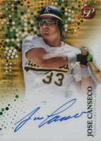 2022 Topps Pristine Pristine Autographs #PA-JC Jose Canseco Gold Refractor Baseball Card