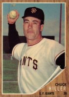 1962 Topps #188GT Chuck Hiller Green Tint Baseball Card