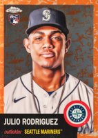 2022 Topps Chrome Platinum Anniversary #171 Julio Rodriguez Platinum Toile White/Orange Refractor Baseball Card