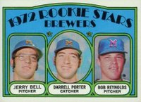 1972 Topps #162 1972 Rookie Stars Brewers Bell & Porter photos transposed Baseball Card
