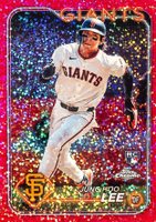 2024 Topps Chrome #201 Jung Hoo Lee Magenta Speckle Refractor Baseball Card