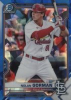 2021 Bowman Sapphire Edition Chrome Prospects #BCP90 Nolan Gorman Baseball Card