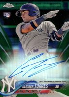 2018 Topps Chrome Rookie Autograph #RA-GT Gleyber Torres Green Refractor Baseball Card