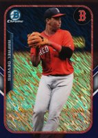 2015 Bowman Chrome Farm's Finest Minis #FFMRD Rafael Devers Purple Shimmer Refractor Baseball Card