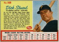 1962 Post Cereal #169 Dick Stuart Baseball Card