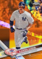 2017 Topps Chrome #169 Aaron Judge Running-Orange Refractor Baseball Card
