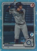 2020 Bowman Draft 1st Edition #BD188 Julio Rodriguez Sky Blue Foil Baseball Card