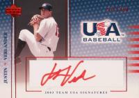 2003 Upper Deck USA Baseball National Team Autograph #S-5 Justin Verlander Red Baseball Card