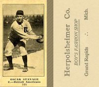 1916 Herpolsheimer Co. #168 Oscar Stanage Catching Baseball Card