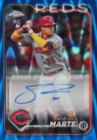 2024 Topps Chrome Update Chrome Baseball Update Series Autographs #ACNM Noelvi Marte Blue Raywave Baseball Card