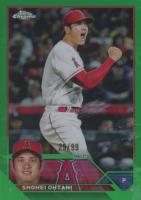 2023 Topps Chrome #17 Shohei Ohtani Green Refractor Baseball Card