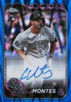 2024 Topps Chrome Rookie Autographs #RACMO Coco Montes Blue Raywave Baseball Card