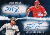 2024 Topps Update Baseball Stars Dual Autographs #TRO Julio Rodriguez/Mike Trout Baseball Card