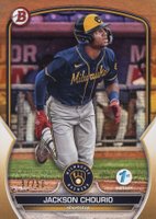 2023 Bowman 1st Edition #BPPF76 Jackson Chourio Gold Foil Baseball Card