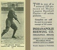 1916 Indianapolis Brewing #44 Charles Deal Baseball Card