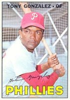 1967 Topps #548 Tony Gonzalez Double print Baseball Card