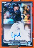 2024 Bowman Chrome Chrome Rookie Autographs #CRACM Curtis Mead Orange Refractor Baseball Card